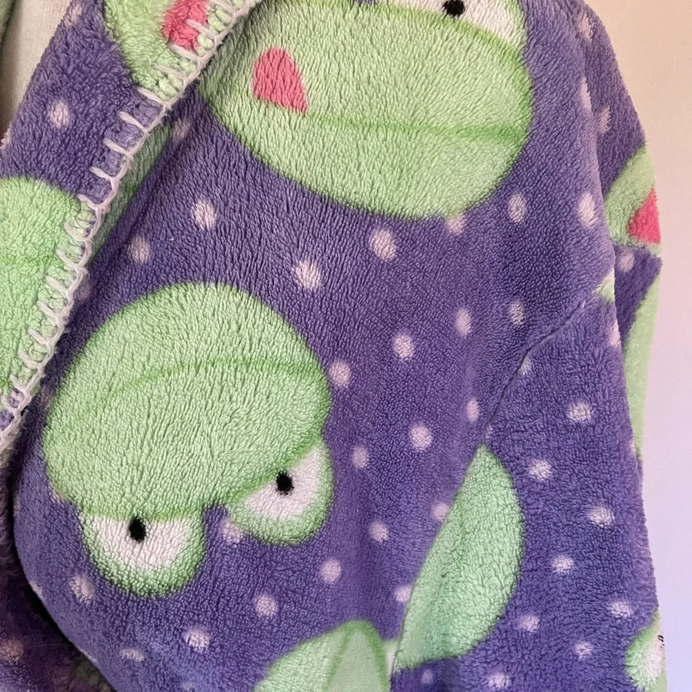 Croft & Barrow Purple Frog Print Women's Robe - Picture 3 of 7